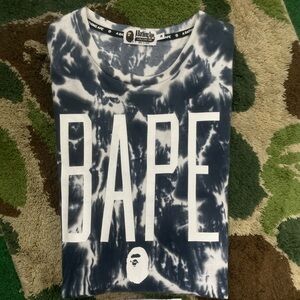 A Bathing Ape Tiedye Bape Spellout Tee Shirt Medium